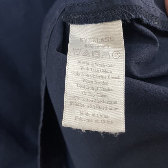 Everlane Size 2 Modest A-Line Poplin Dress Navy Blue Minimalist Sleeveless - Picture 4 of 6